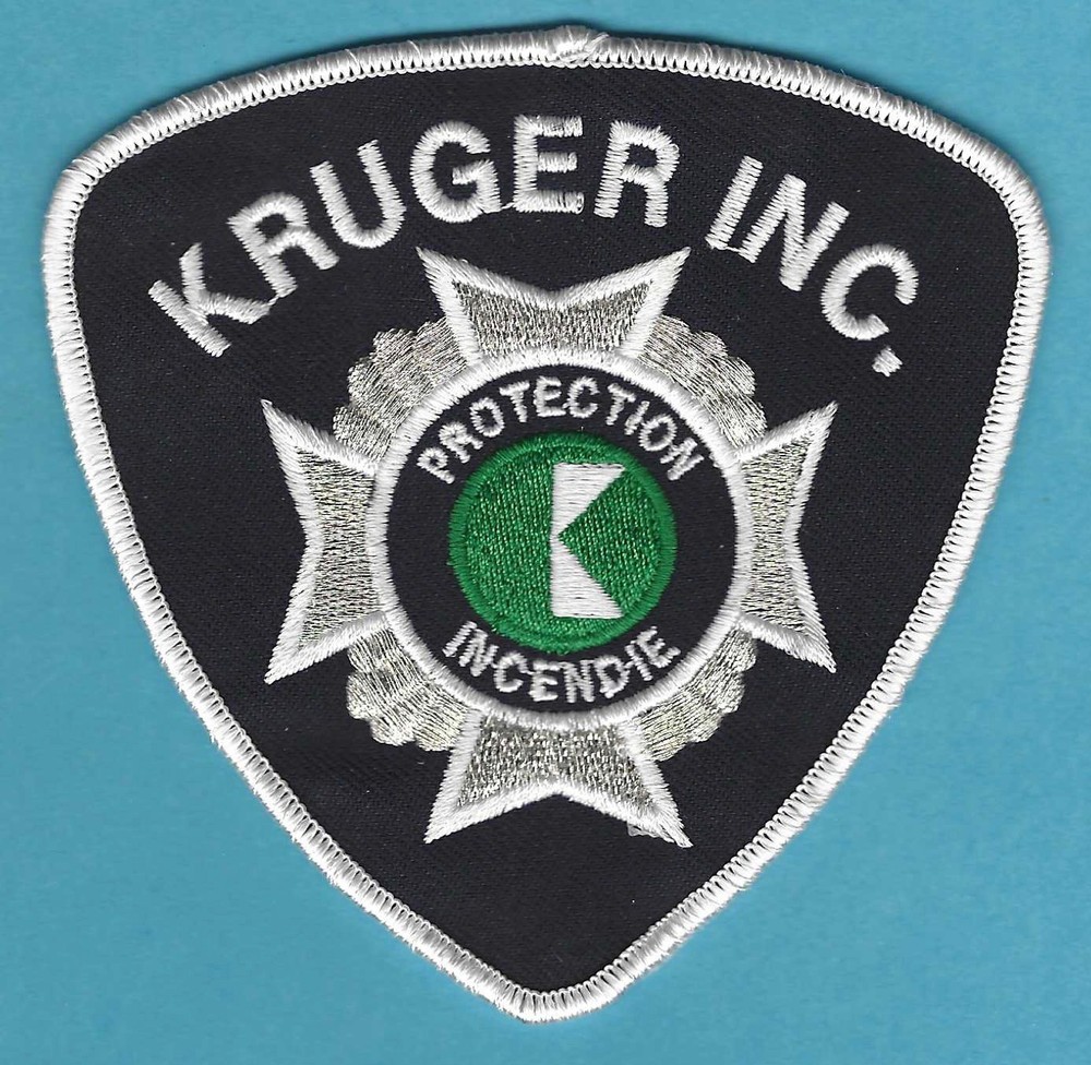 KRUGER MANUFACTURING INC. QUEBEC CANADA FIRE DEPARTMENT PATCH INCENDIE FLASH