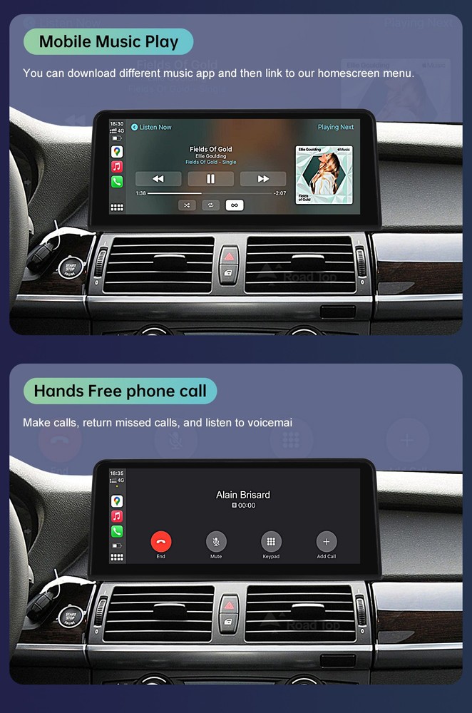 12.3" Wireless Carplay/Android Screen Multimedia For BMW X5 X6 E70 E71 2009-2013