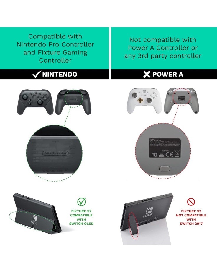 Fixture S2 Nintendo Switch OLED Pro Controller Mount - FAST SHIPPING