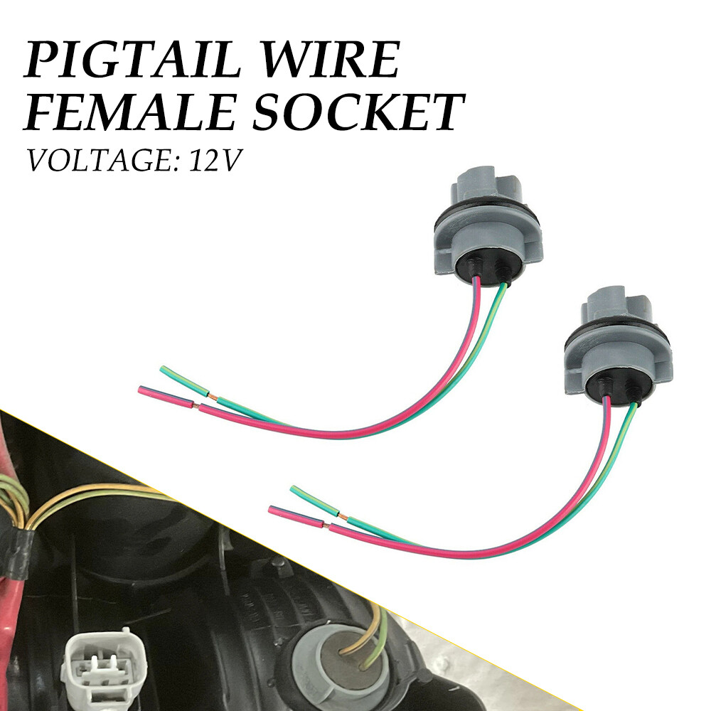 2 PCS 7440 Bulb Turn Signal Socket Connector Pigtail Harness Wire Plug Connector