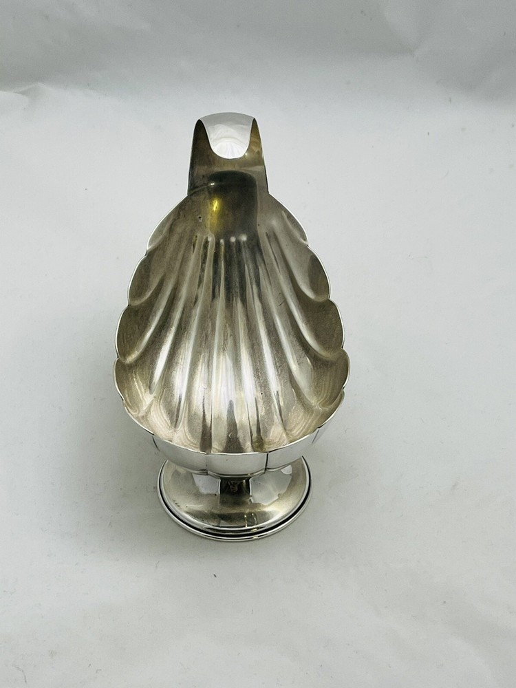 Antique Mexican Sterling Silver Sloping Upward Shell Dish