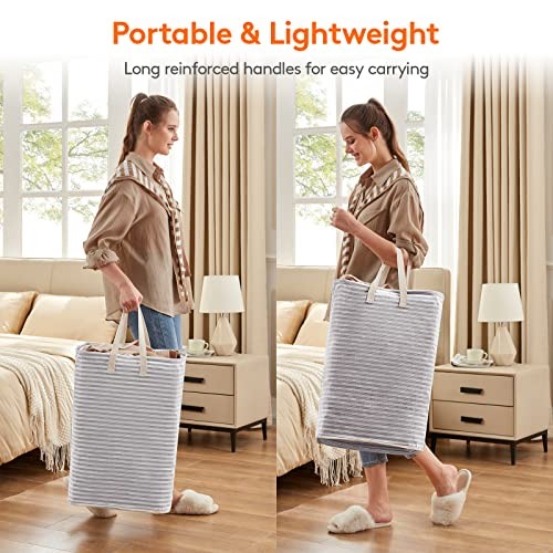 Lifewit 2 Pack Laundry Hamper Large Collapsible Laundry Baskets, 2 x 80L Grey