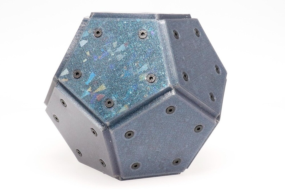 Dodecahedron holographic platonic solid for meditation altar