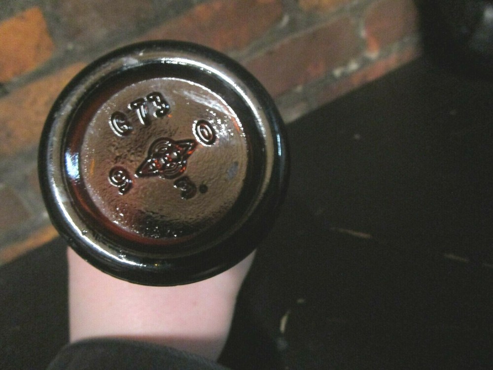 Vintage Wire Snap Amber Beer Bottle