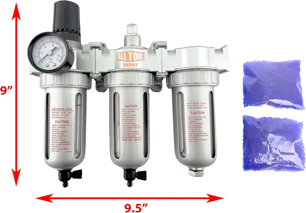 1/2" NPT MID FLOW Filter Regulator Coalescing Desiccant Dryer System for Compres