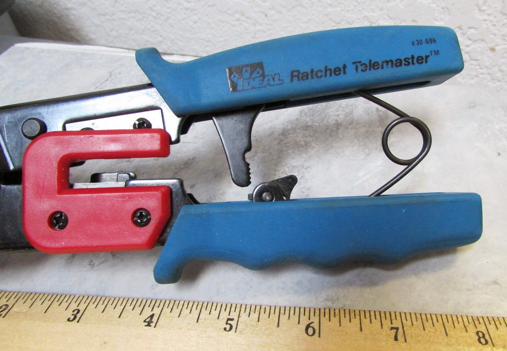 Ideal Ratchet Telemaster #30-696 modular plug crimper tool, great condition