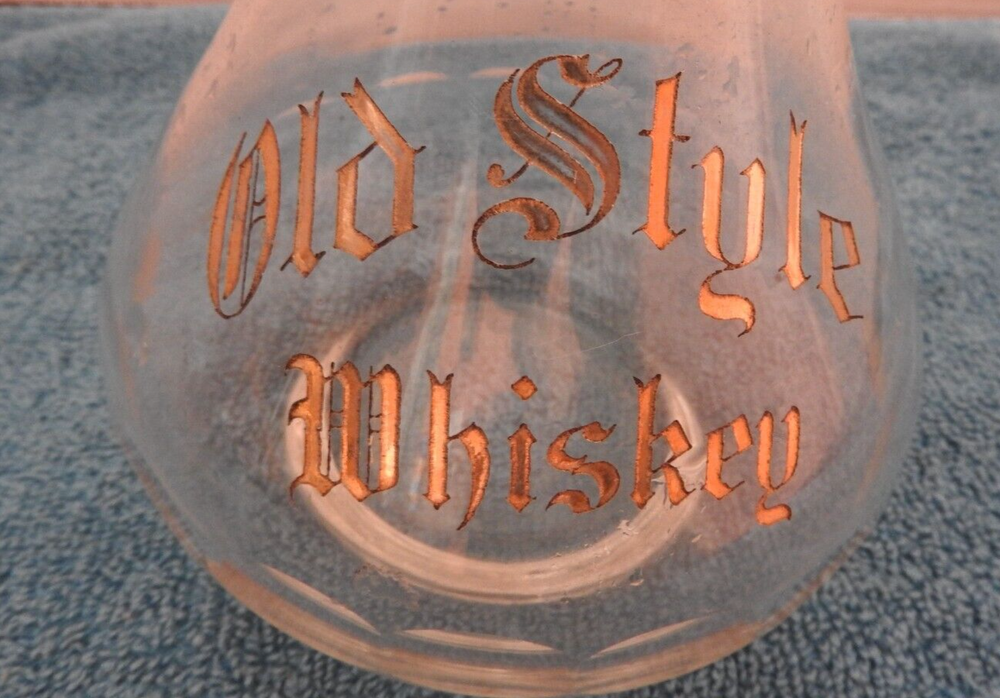"Old Style Whiskey" Pre-prohibition Decanter Bottle Nice Gold Guilt Script