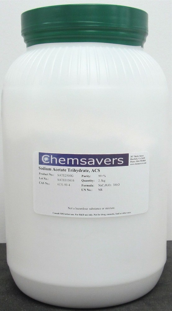 Sodium Acetate Trihydrate, ACS, 99+%, 2.5kg