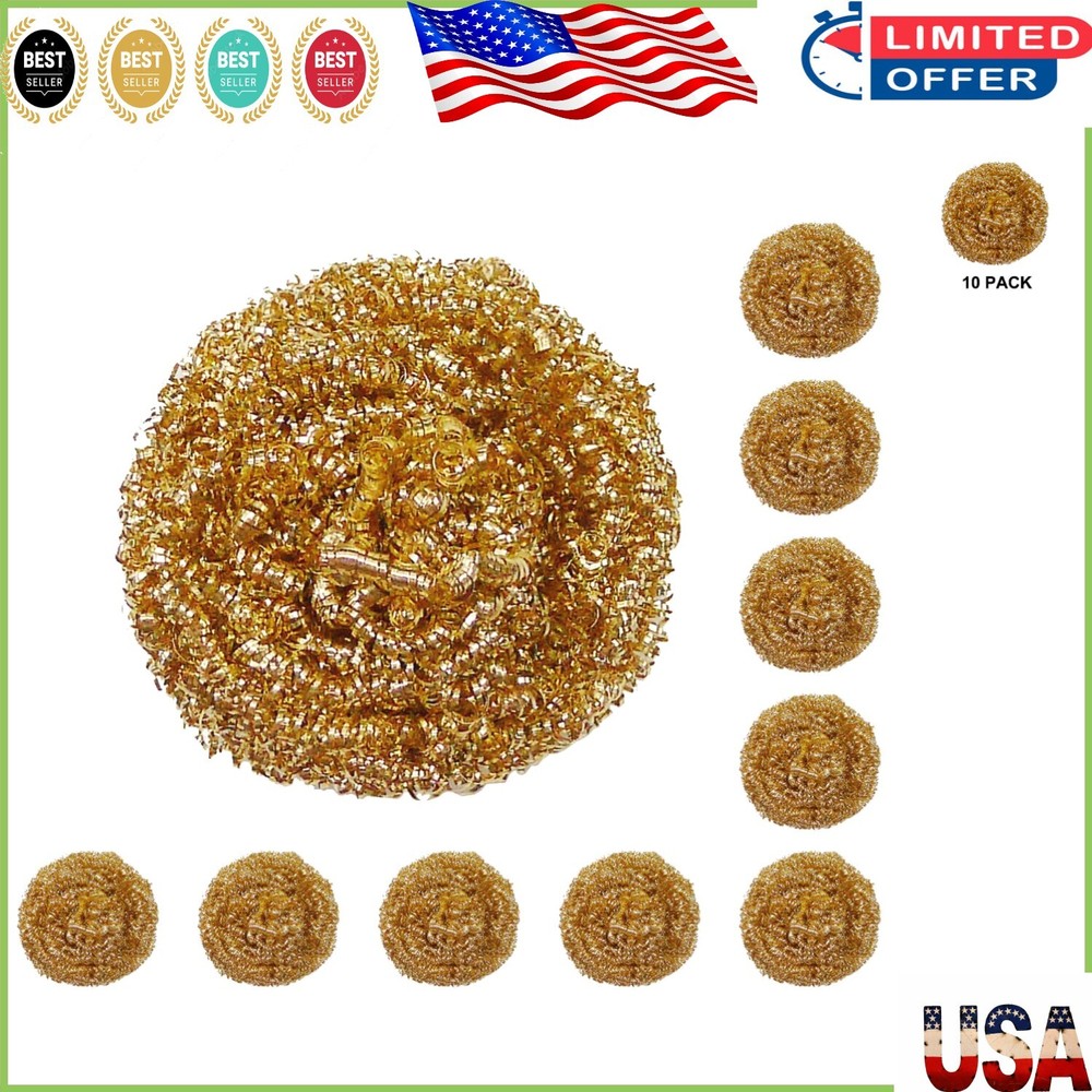 Efficient Brass Solder Tip Cleaning Wire - 10 Interchangeable Pack for All Tips