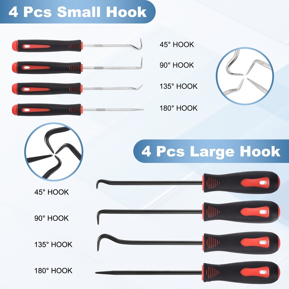 11Pcs Hook and Pick for Remove Hoses Gaskets Car Panel Fastener Red