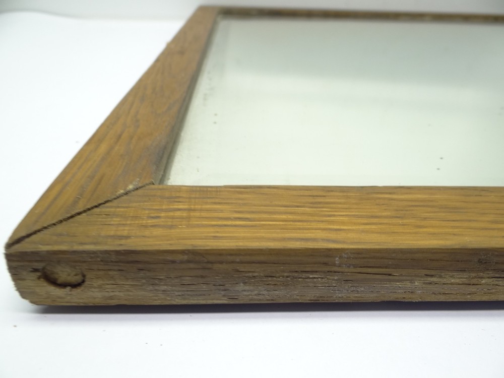 Beveled Glass Wood Frame Vanity Wall Hanging Rectangular Mirror