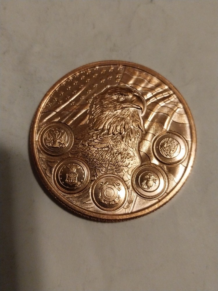 1 Oz Copper Round  Eagle Design.