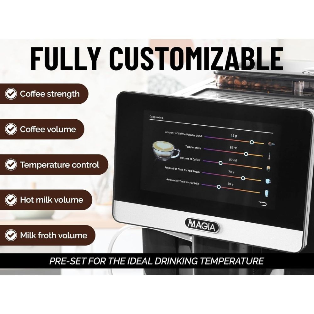 Zulay Kitchen Magia Fully Automatic Espresso Machine With Grinder
