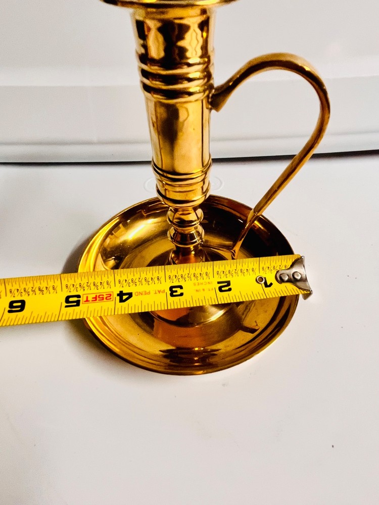 Brass Chamber Candlestick Candle Holder 6" Excellent