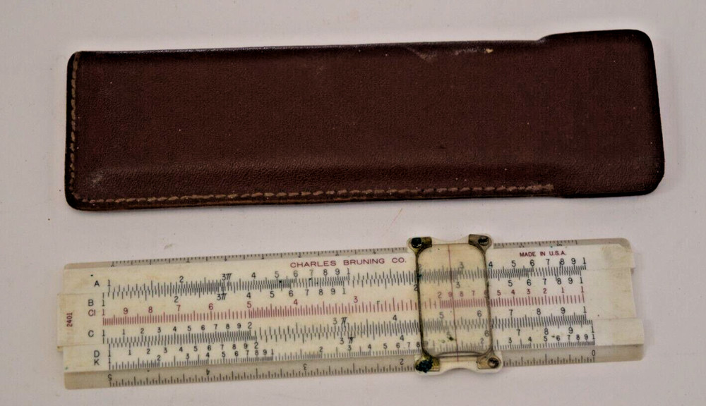 Vintage Charles Bruning Model 2401 Slide Ruler