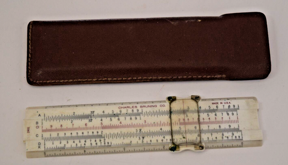 Vintage Charles Bruning Model 2401 Slide Ruler