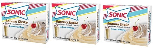 Sonic Instant Pudding & Pie Filling Banana Shake 3 Pack