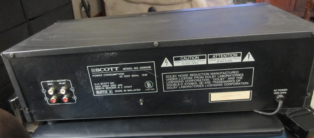 Scott Dual Auto Reverse Cassette Player / Recorder - Model DD900B