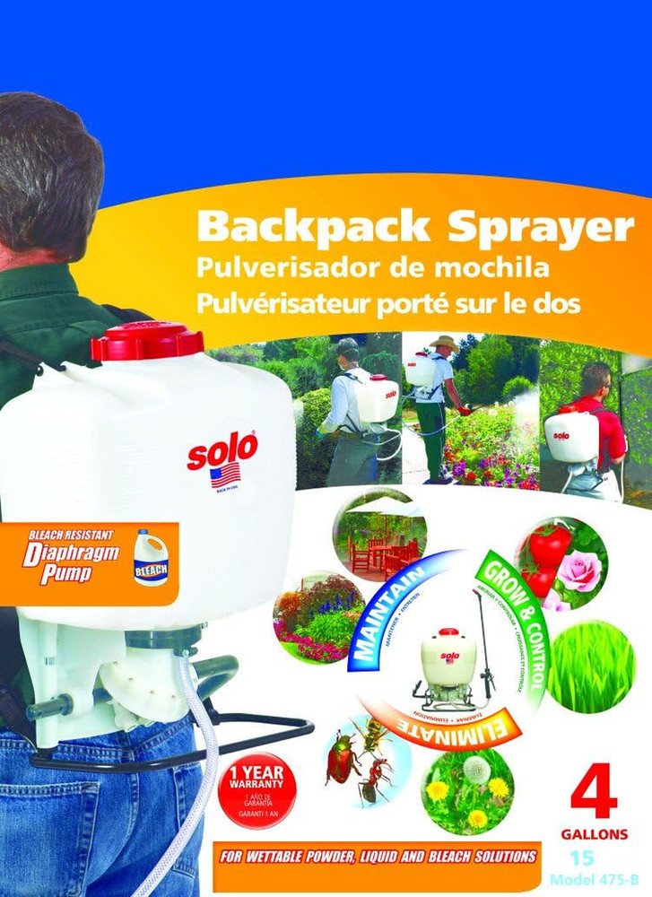 475-B BACKPACK SPRAYER, 4 GALLON, DIAPHRAGM - BLEACH RESISTANT