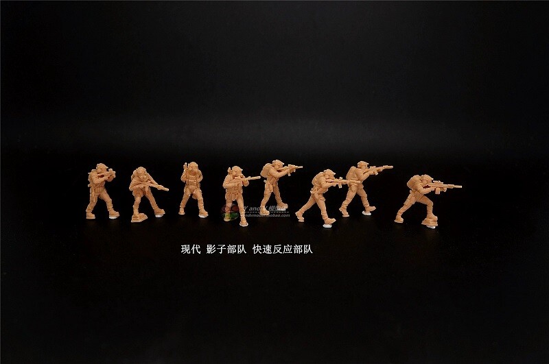 3D printed 1/72 Modern US "Shadow Force - Rapid Reaction Team" 8 man group model
