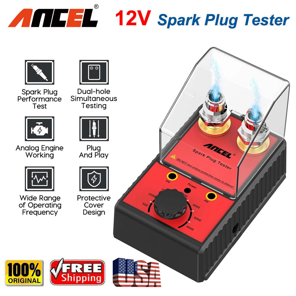 Spark Plug Tester Dual Hole Diagnostic Tool 12V Gasoline Car Ignition Analyzer