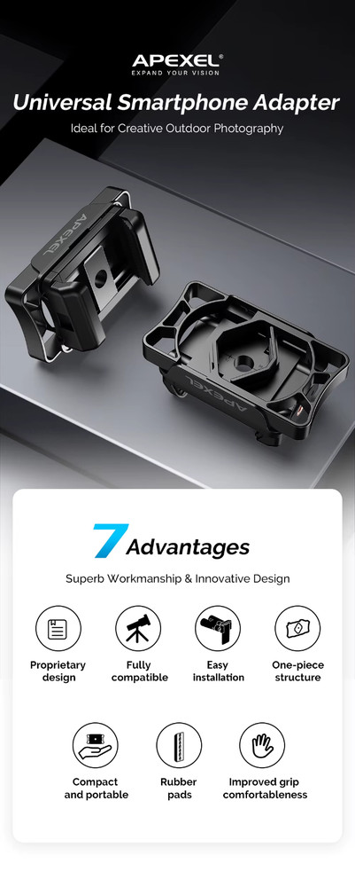 Universal Phone Mount for Binoculars & Telescope – Digiscoping Adapter for iPhon
