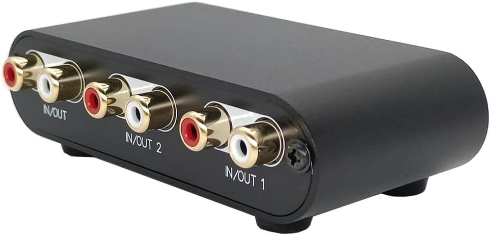 2-Way RCA Stereo Audio Switch Input Signal Source Switcher Selector Splitter Box