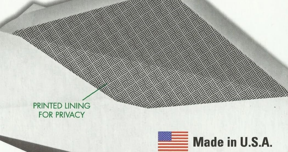 Mead #10 Security Envelopes with Printed Lining for Privacy