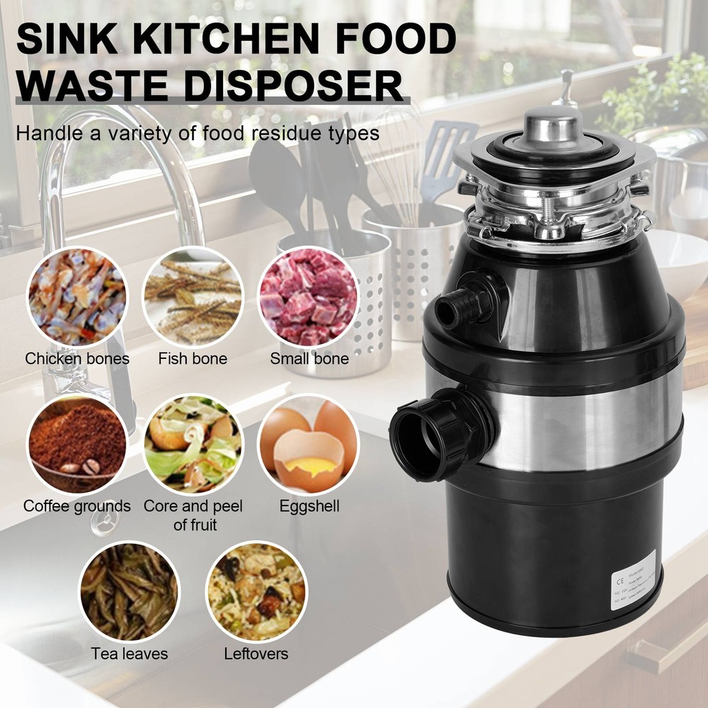 🚀Garbage Disposal 3/4 HP 2800 RPM Under Sink Kitchen Food Waste w/ Plug