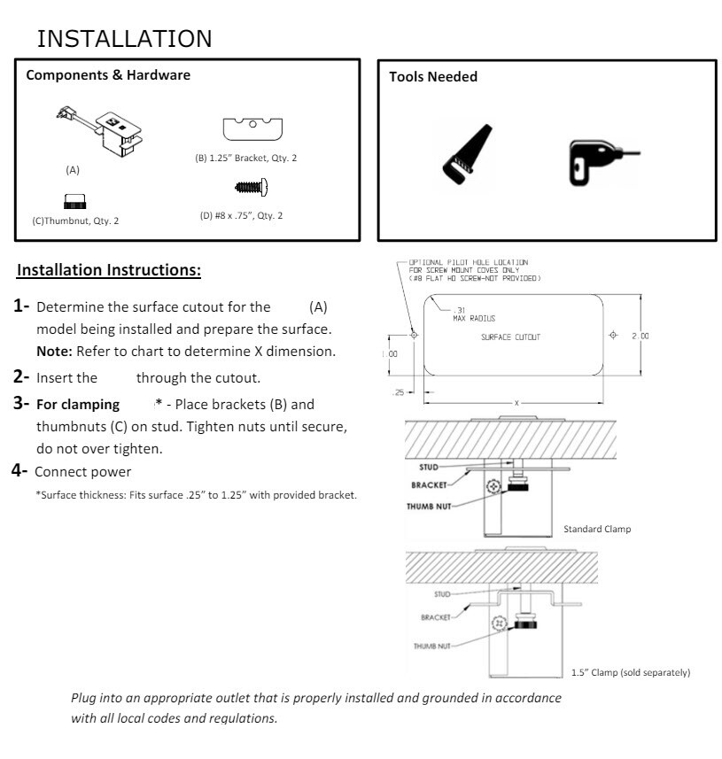 Group Dekko Cove silver 2 power + 2 USB power module