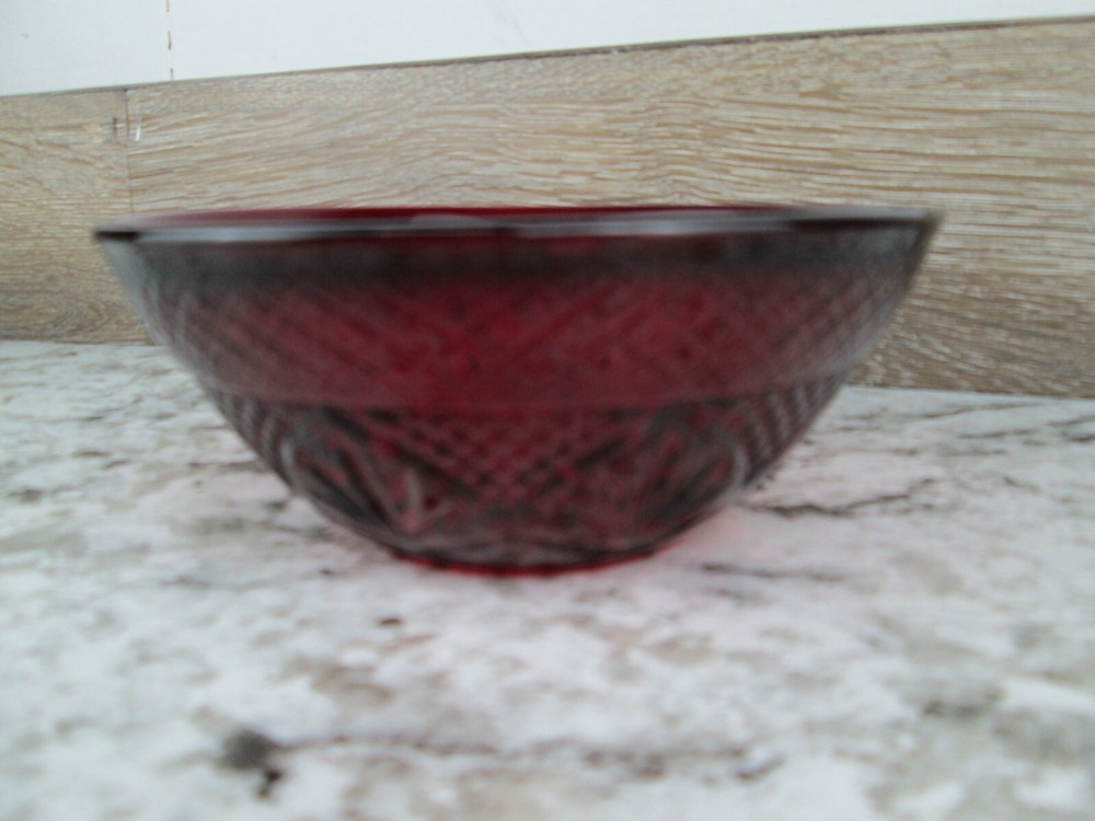 CRISTAL D'ARQUES-DURAND Antique Ruby Red 5.5” bowl Excellent Multiples