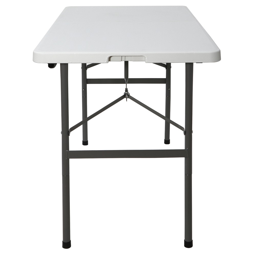 HomGarden 4FT Plastic Folding Table Picnic Table Camping Picnic White