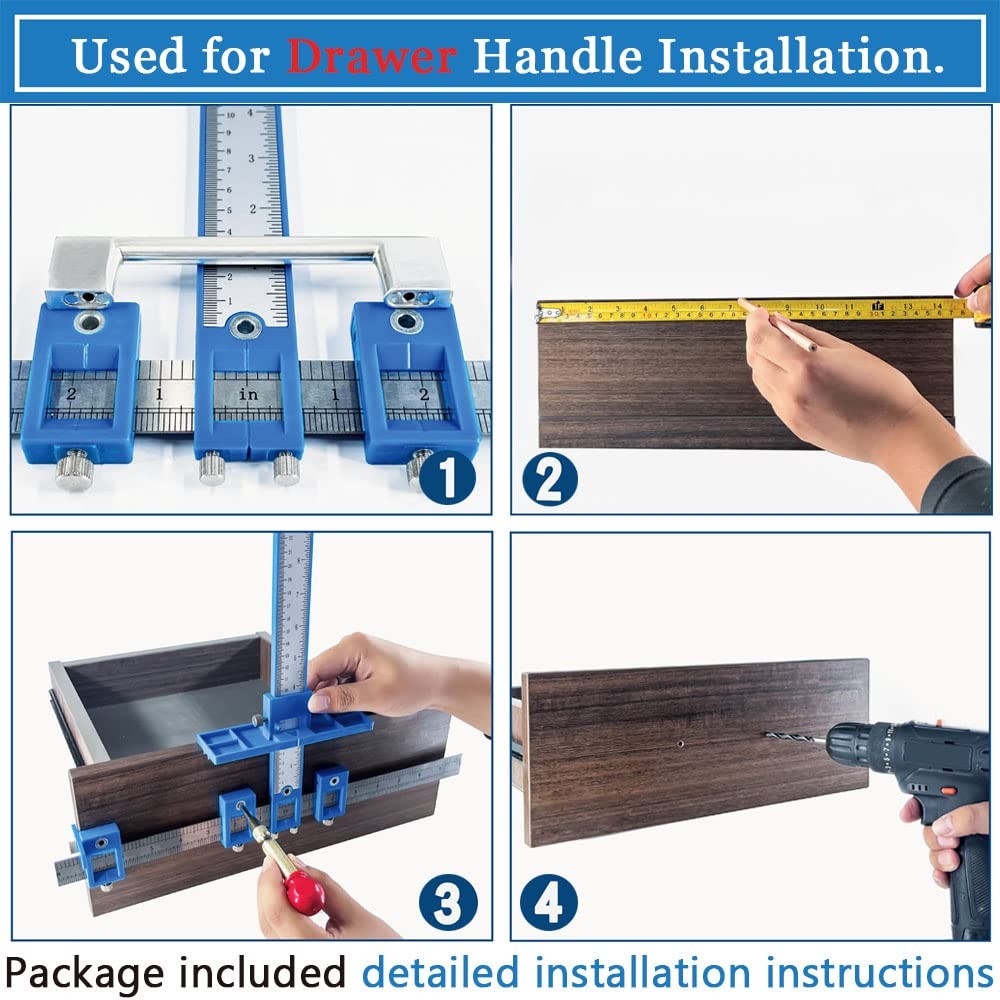 Cabinet Hardware Doweling Jig, Adjustable Cabinet Handles Install Template Tool,