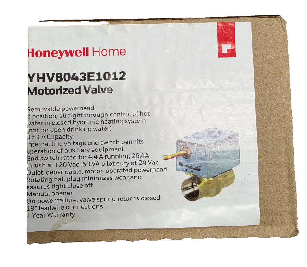 Honeywell YHV8043E1012/U 24V 3.5 Cv Capacity Zone Valve 3-1/2 W x 4 H in.