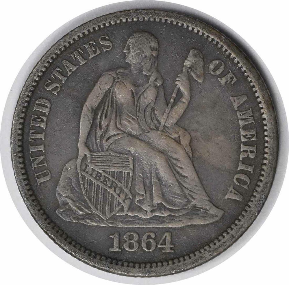 1864-S Liberty Seated Silver Dime EF Uncertified #928