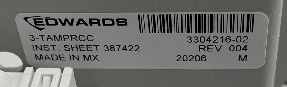 Edwards 3-TAMPRCC - Same Day Shipping (SEALED)