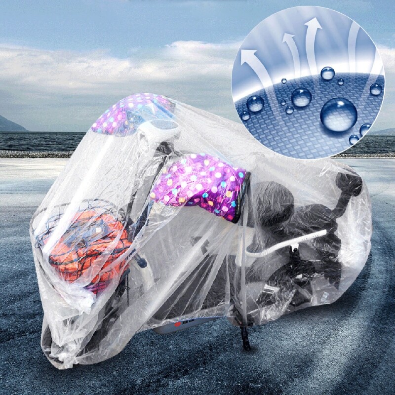 Motorcycle Cover Disposable Transparent Protector Covers Waterproof Dustproof