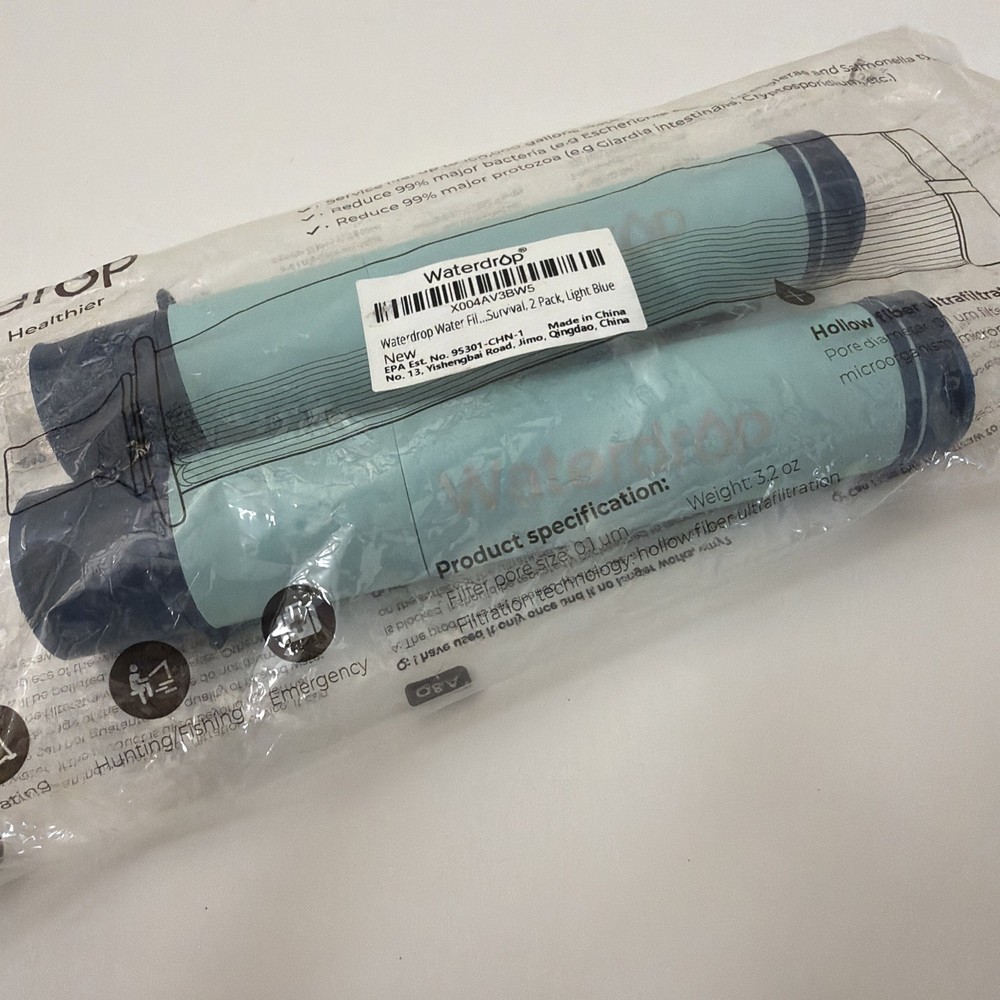 Waterdrop Gravity Water Filter Straw Camping Hiking Drinking Filtration System