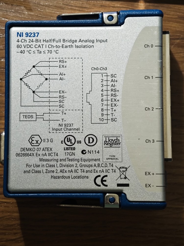 National Instruments NI 9237 - 4-Channel, 24-bit Simultaneous Bridge Module