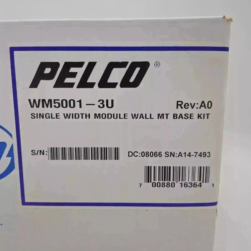 PELCO WM5001-3U Single Width Module Wall Mount Base Kit NEW