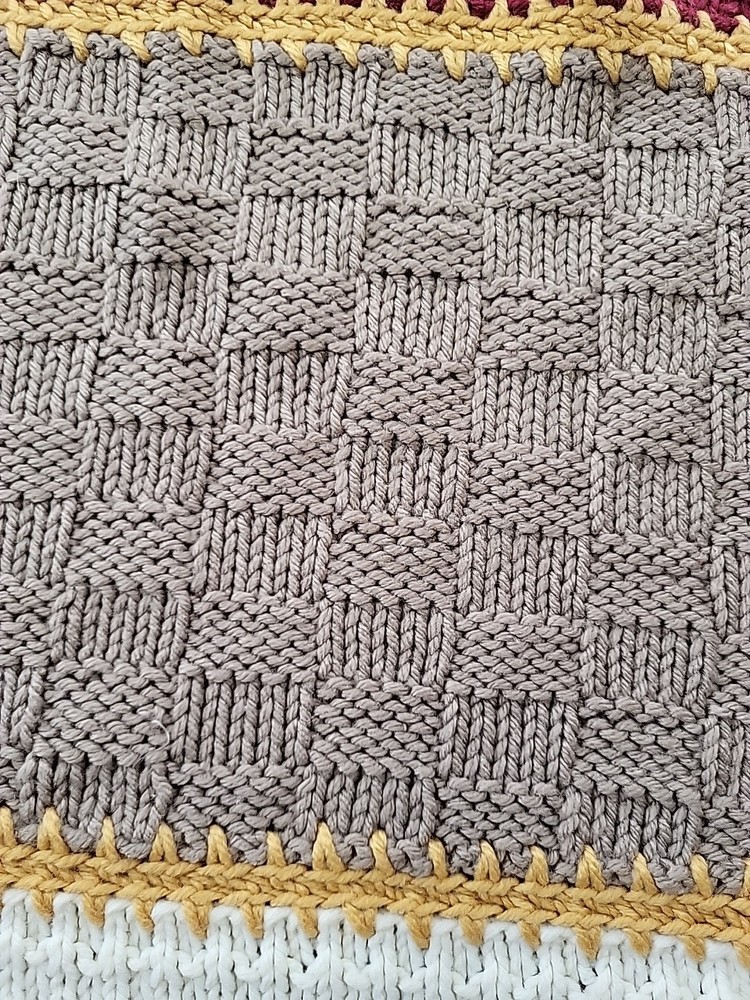 Hand-knitted multi-patterned Afghan Blanket 60"×90"
