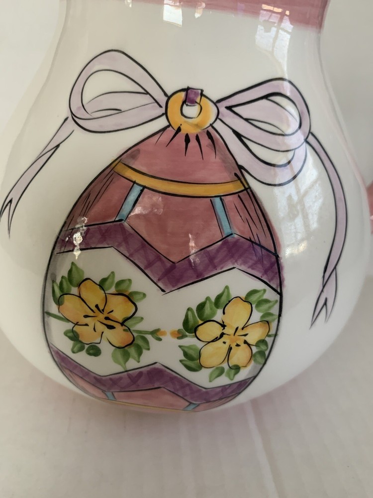 Vintage White & Pink Easter Pitcher Easter Decoration