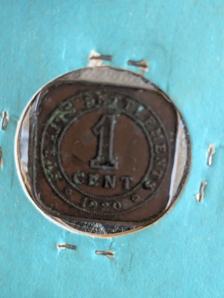 1920 STRAITS SETTLEMENTS -1 CENT - KING GEORGE V