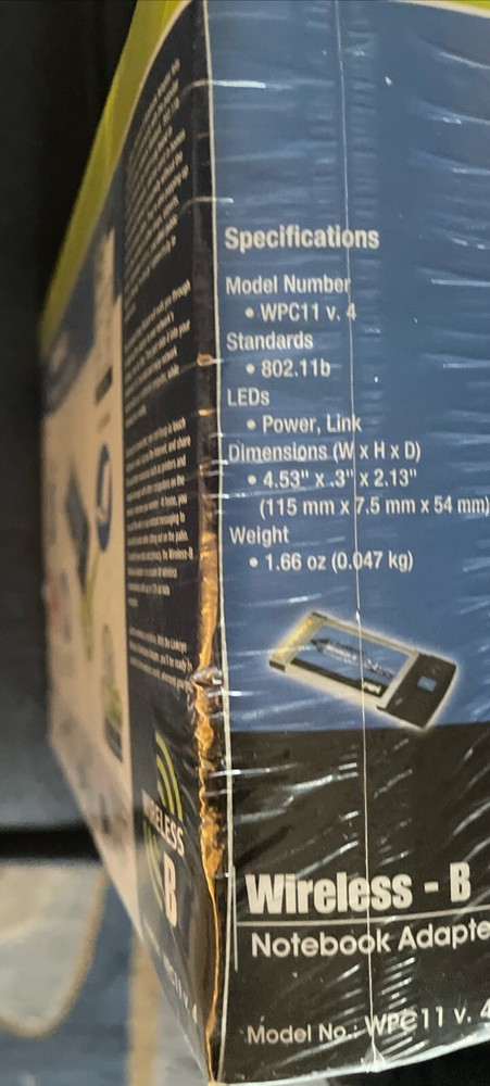 Linksys Wireless -B Or G Notebook Adapter. 802.11b