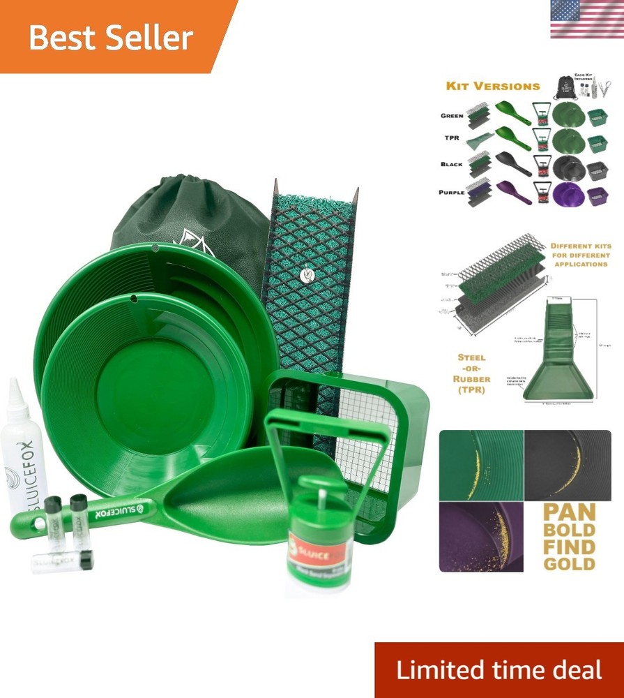 Compact Gold Prospecting Kit with 12" Pocket Sluice Box – Includes Miner’s Moss,