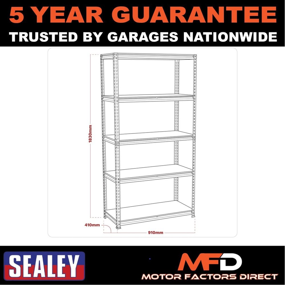 Sealey 5-Level Racking Unit 200kg Capacity Per Level AP7200
