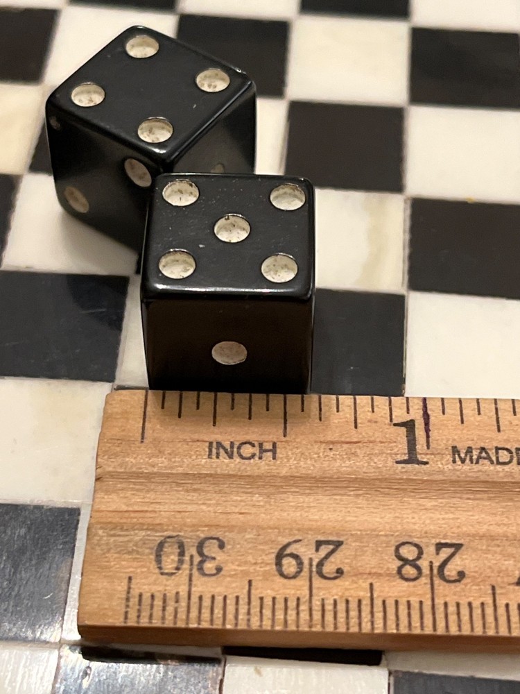 Old black bakelite dice HTF SIZE 011926@