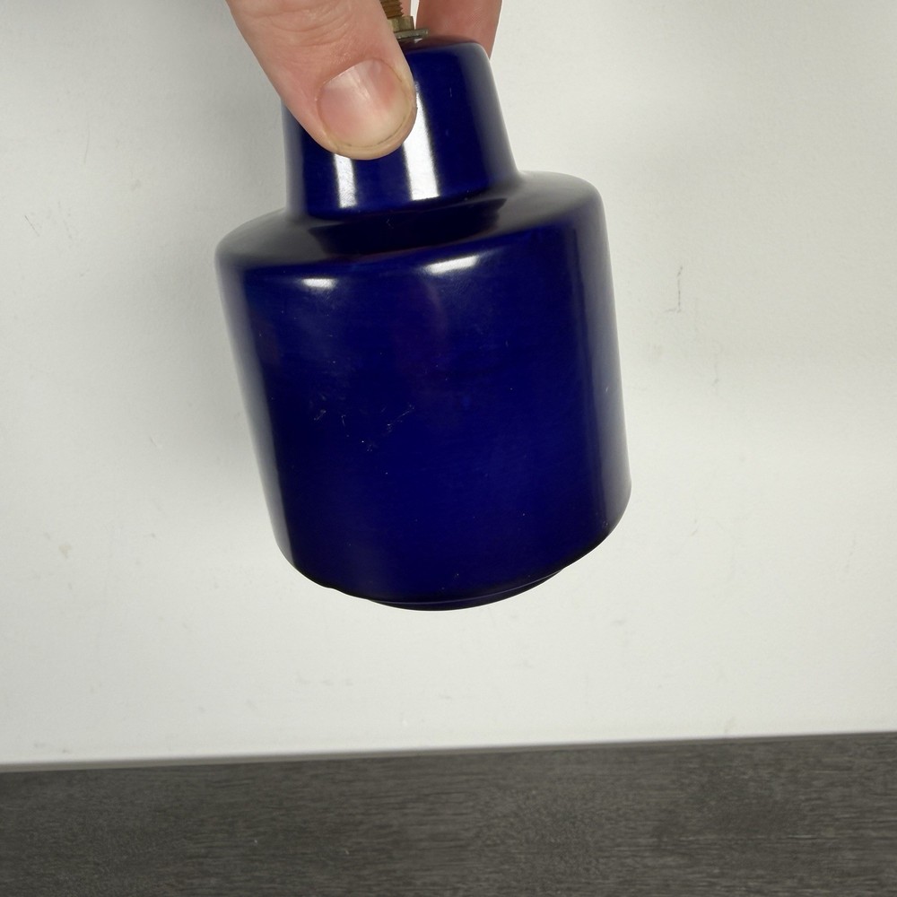 Vintage Retro Ceramic Pottery Lamp Base Blue Mid Century Modern Small Table