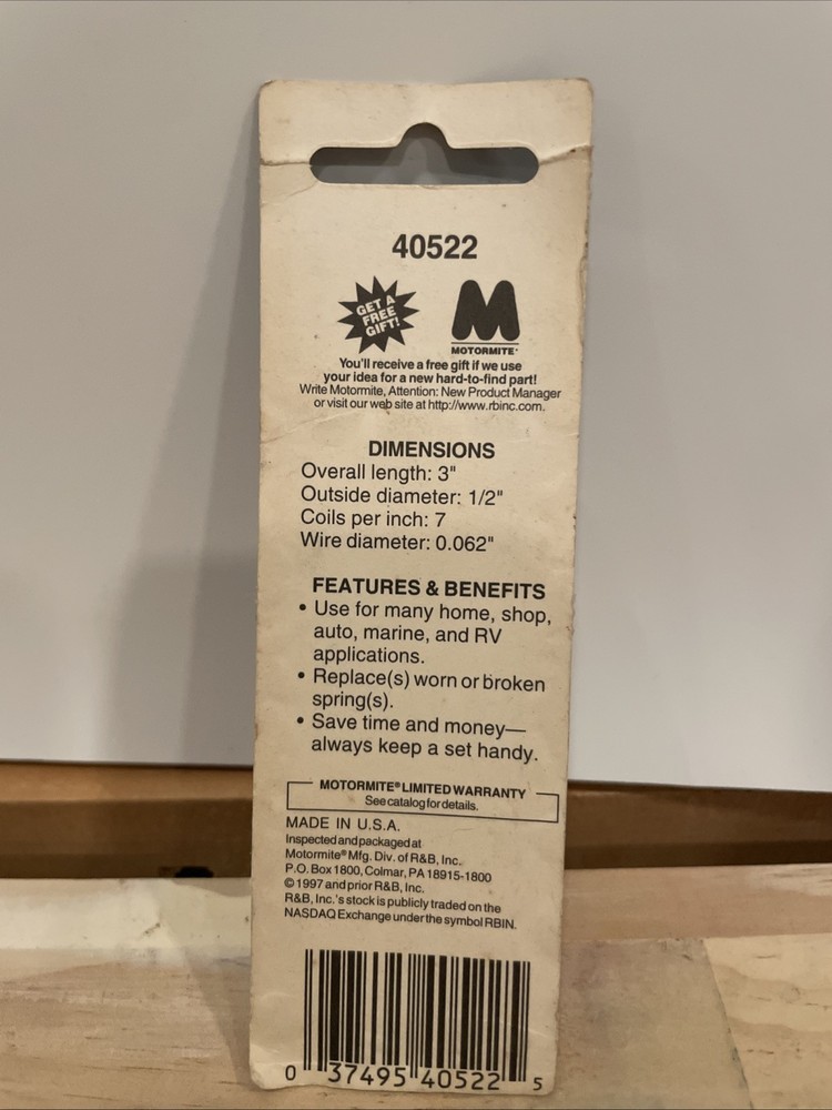 Spring-Tite 40522 Compression Spring 3" x 1/2" x 0.062" (2 Pack)