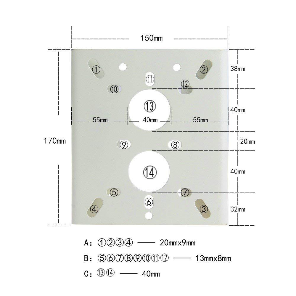 2PCS - Universal Pole Mounting Mount Bracket for CCTV Security Camera PTZ Dome